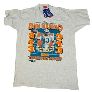 NWT Vintage Dan Marino NFL Football T Shirt Single Stitch‎ Cotton Made In UsA XL